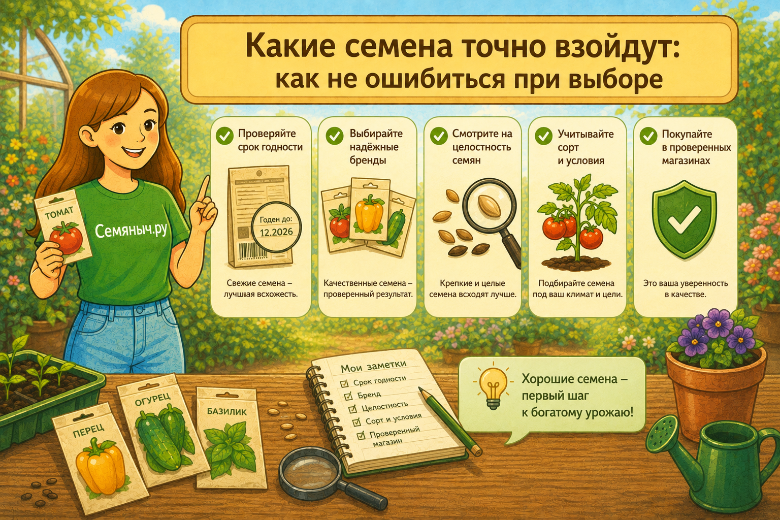 Качественные семена и правильный выбор — уверенный старт выращивания вместе с Семяныч.ру