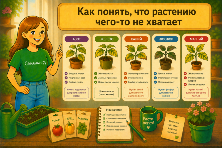 Эксперты Семяныч.ру рассказывают, как вовремя распознать сигналы растений и создать идеальные условия для здорового роста