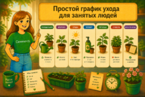 Простой график ухода за растениями в домашней среде от Семяныч.ру