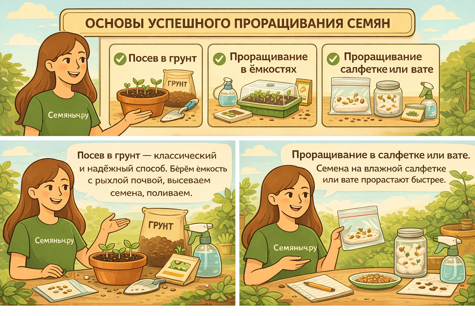 Основы успешного проращивания семян от Семяныч.ру
