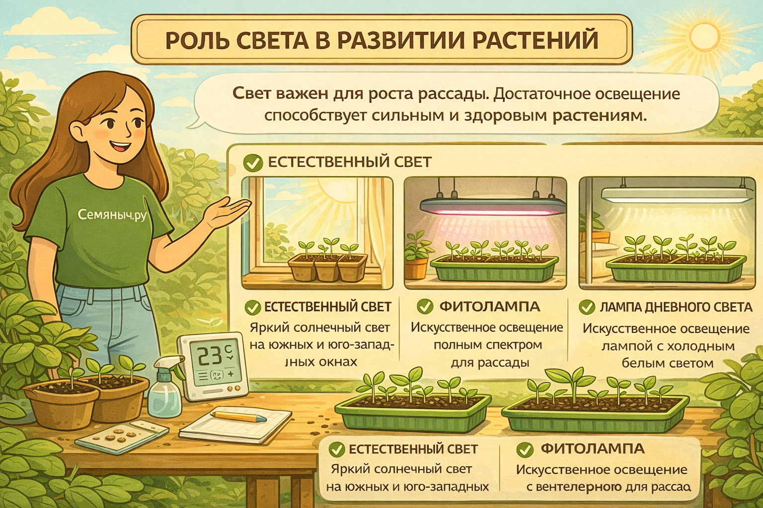 Роль света в развитии растений