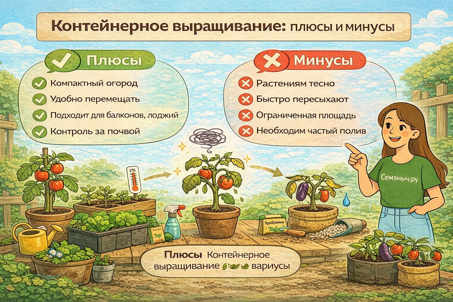 Контейнерное выращивание — практичное решение и отличный результат с качественными семенами от Семяныч.ру