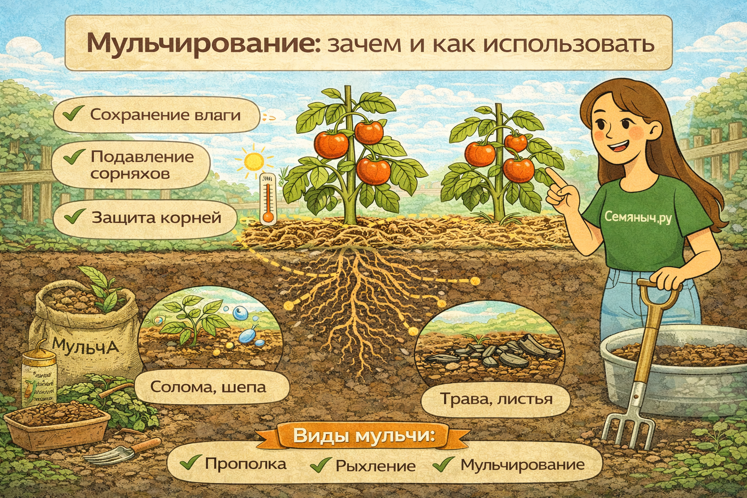 Мульчирование — простой шаг к здоровой почве и сильным растениям вместе с Семяныч.ру
