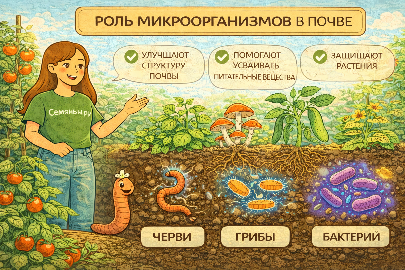 Живая почва — основа стабильного роста и здоровых растений вместе с Семяныч.ру
