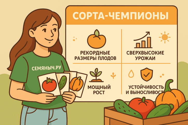 Сорта-чемпионы от Семяныч.ру: лучшие культуры для максимальных урожаев
