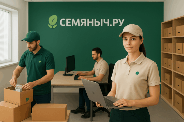 Рабочий процесс в офисе магазина Семяныч.ру