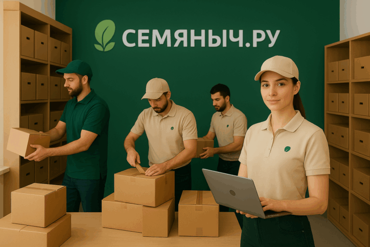 В офисе магазина Семяныч.ру кипит работа